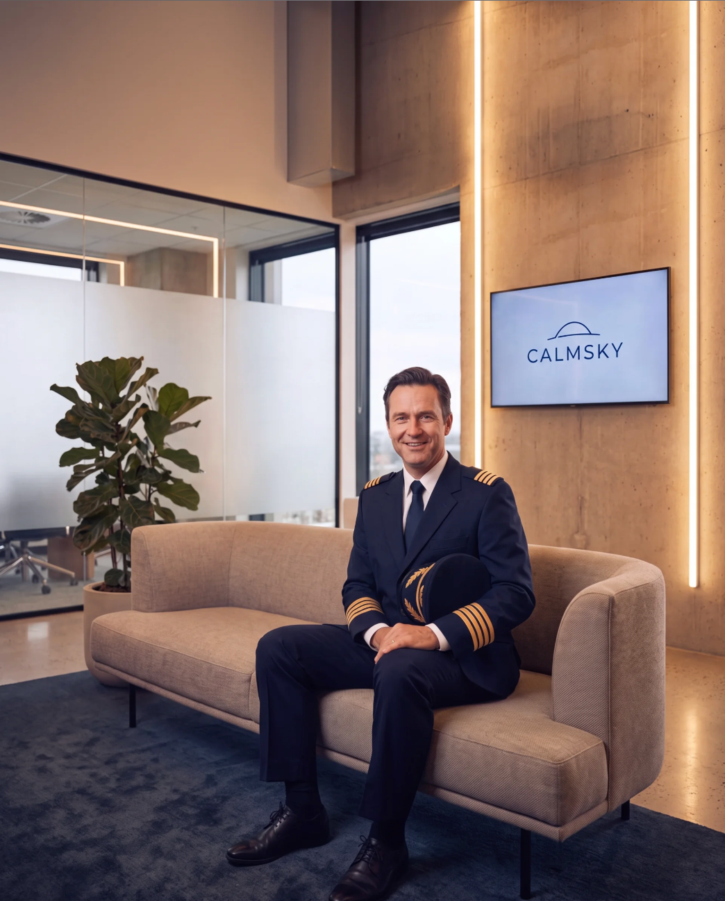Captain James Hartwell, the pilot behind CalmSky.